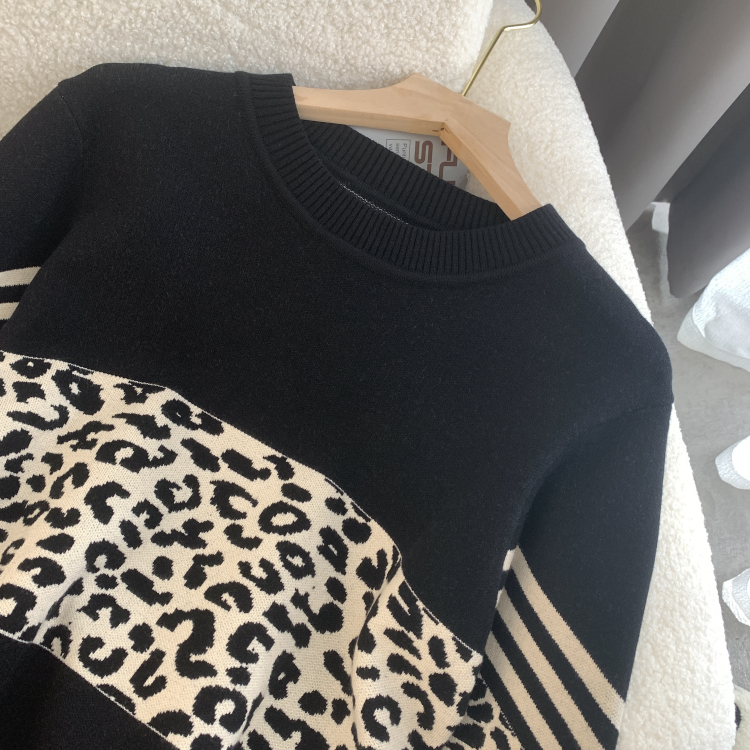 Loose autumn and winter tops thick splice sweater