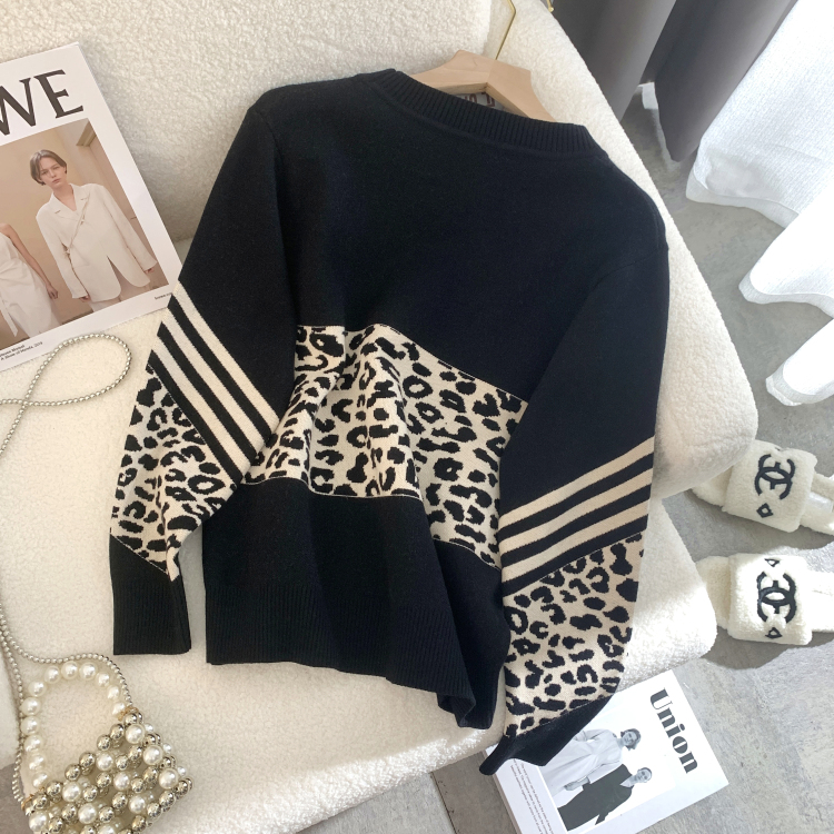 Loose autumn and winter tops thick splice sweater