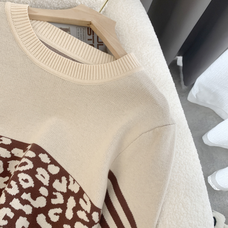 Loose autumn and winter tops thick splice sweater