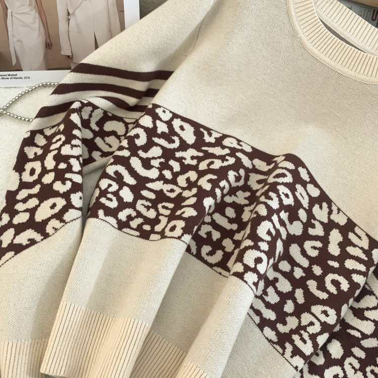 Loose autumn and winter tops thick splice sweater