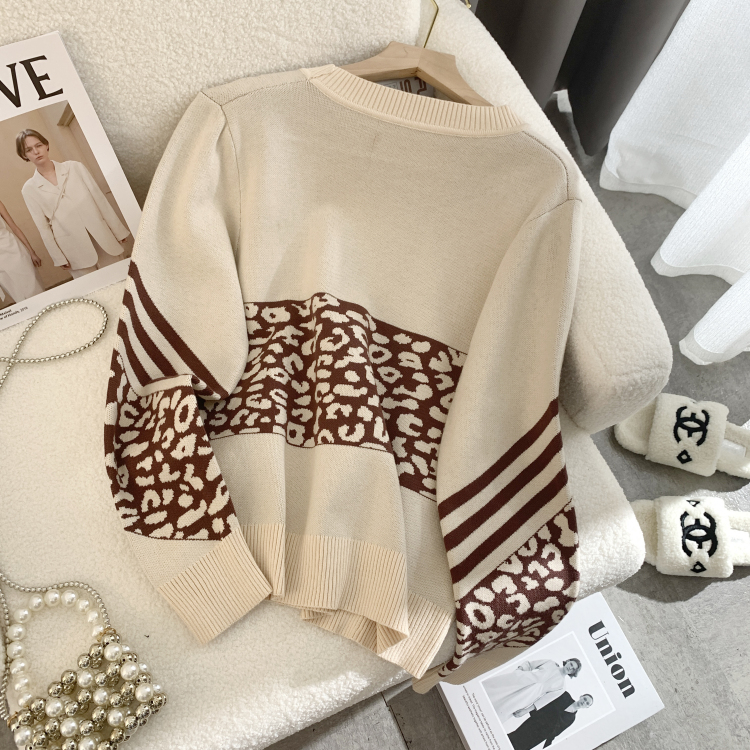 Loose autumn and winter tops thick splice sweater