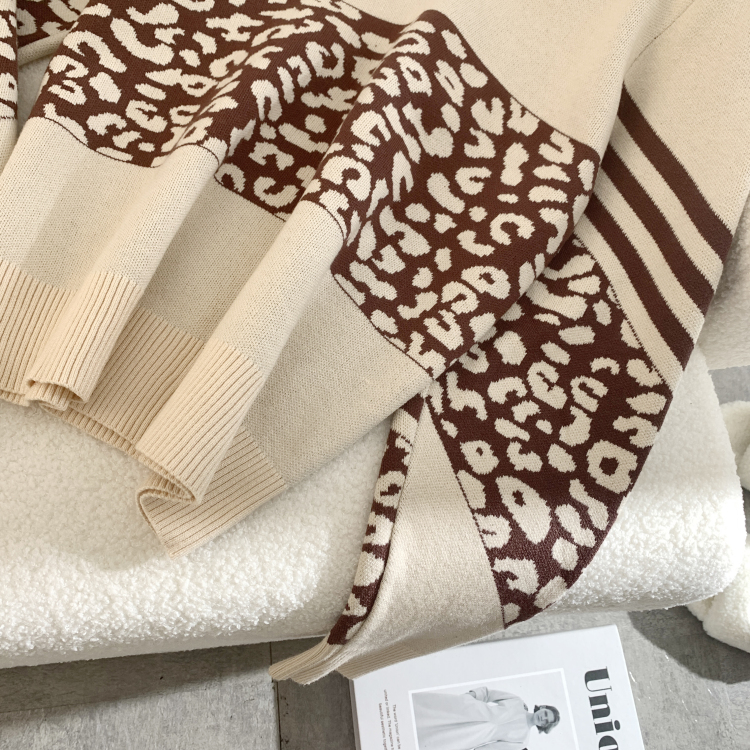 Loose autumn and winter tops thick splice sweater