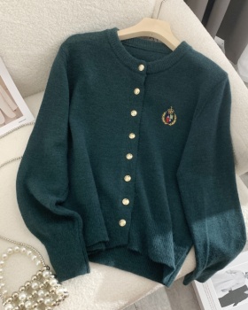 Embroidered simple coat long sleeve tops for women