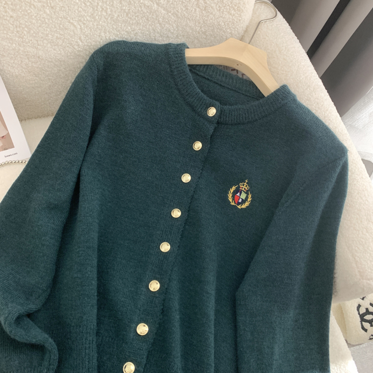 Embroidered simple coat long sleeve tops for women