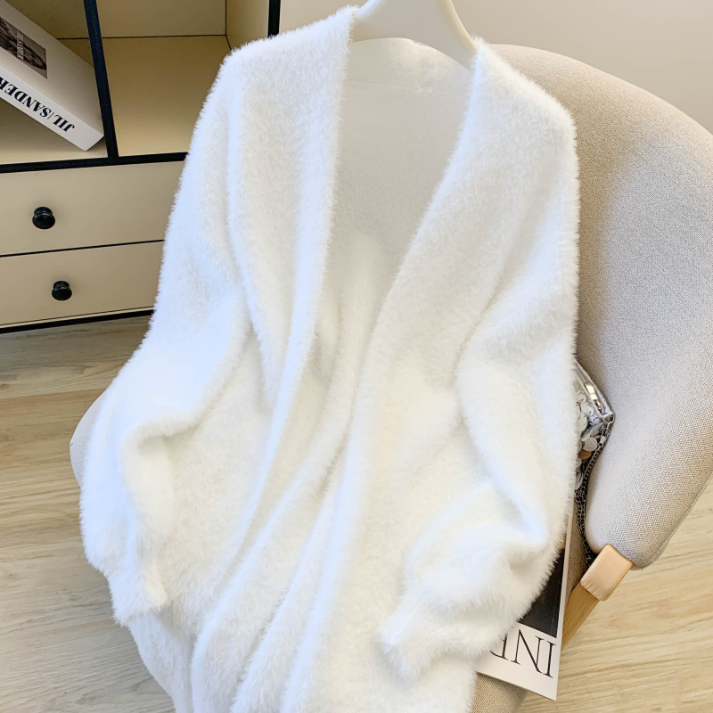 Lazy thick sweater loose lady cardigan for women