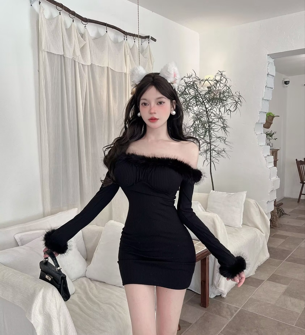 Enticement dress autumn and winter T-back for women