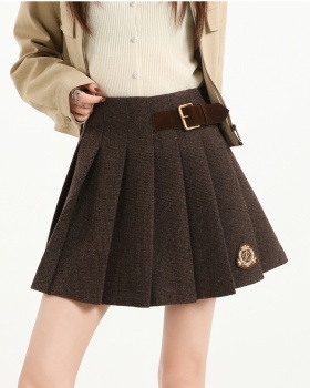 Woolen short skirt retro skirt for women