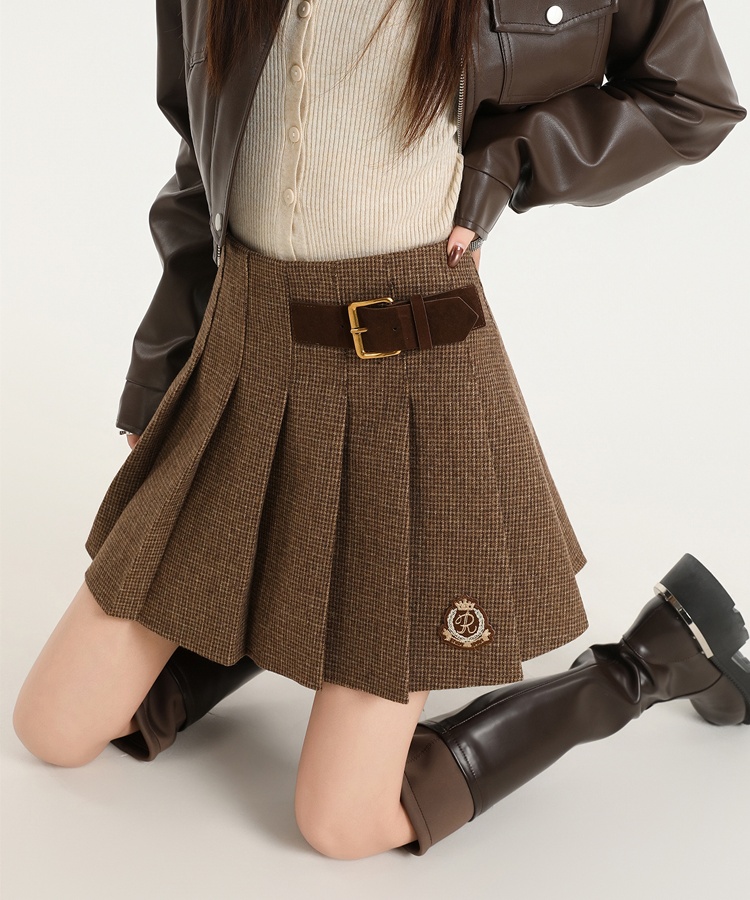 Woolen short skirt retro skirt for women