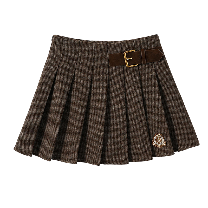 Woolen short skirt retro skirt for women