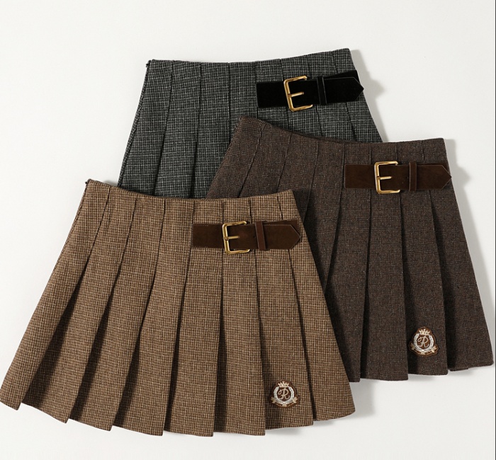 Woolen short skirt retro skirt for women