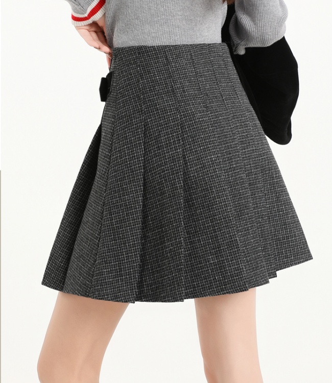Woolen short skirt retro skirt for women
