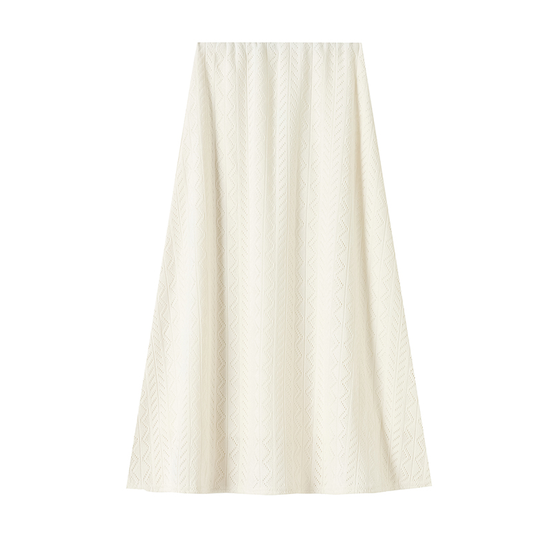 Jacquard plus velvet high waist knitted skirt for women