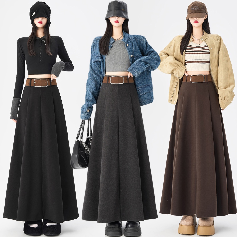 Autumn and winter long long skirt slim skirt for women