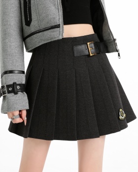 Woolen high waist skirt anti emptied short skirt for women