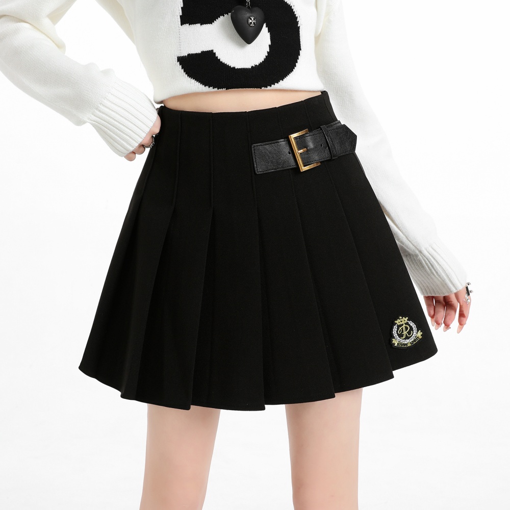 Woolen high waist skirt anti emptied short skirt for women