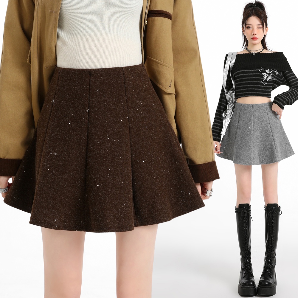 High waist short skirt A-line skirt for women