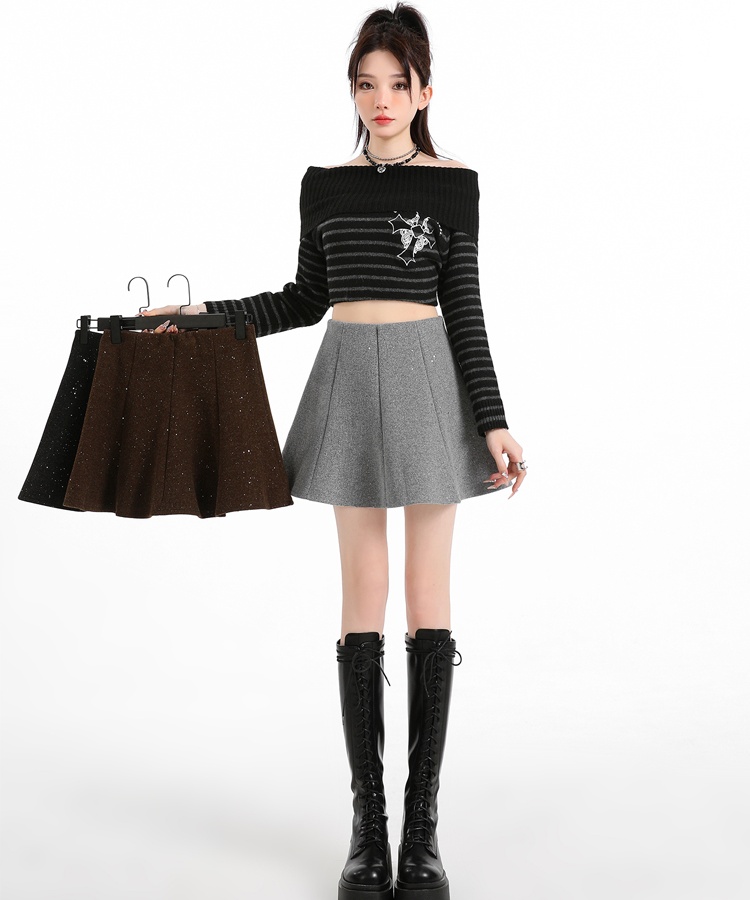 High waist short skirt A-line skirt for women