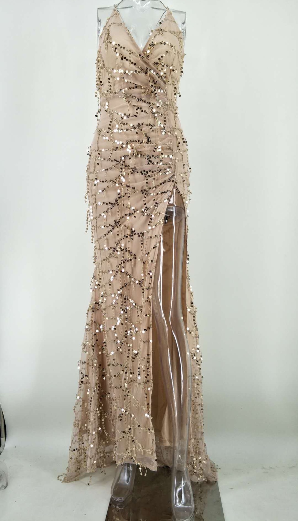 European style sequins formal dress sling dress for women