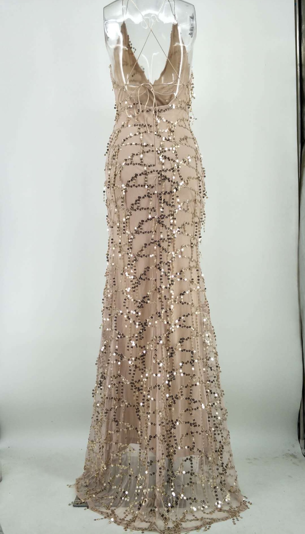 European style sequins formal dress sling dress for women