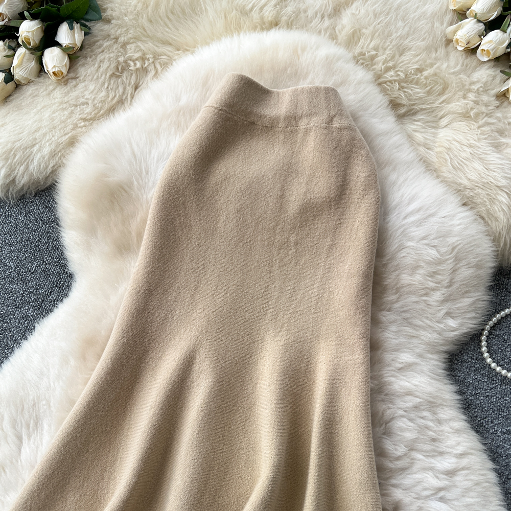 Slim high waist autumn and winter mermaid tassels skirt