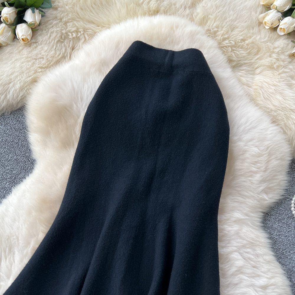 Slim high waist autumn and winter mermaid tassels skirt