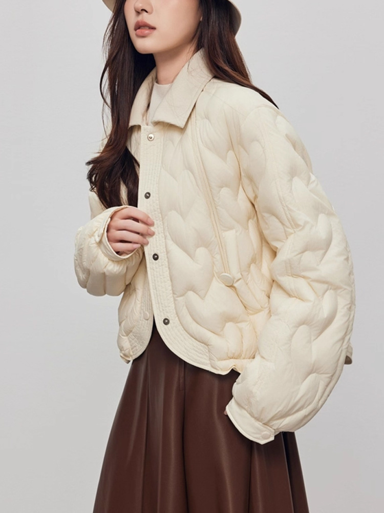 Knitted light velvet jacket all-match Casual down coat