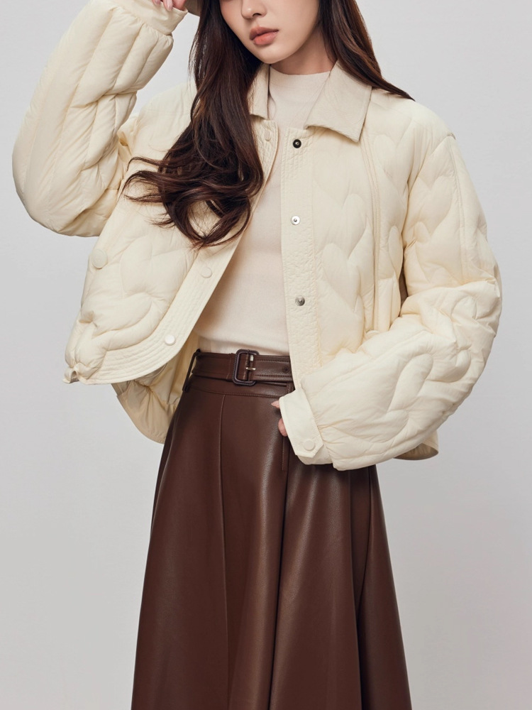 Knitted light velvet jacket all-match Casual down coat