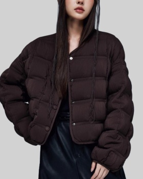 All-match short winter coat single-breasted Casual down coat