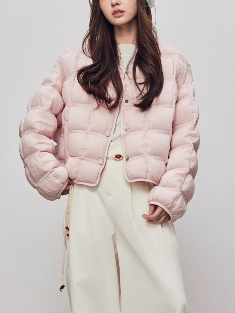 All-match short winter coat single-breasted Casual down coat