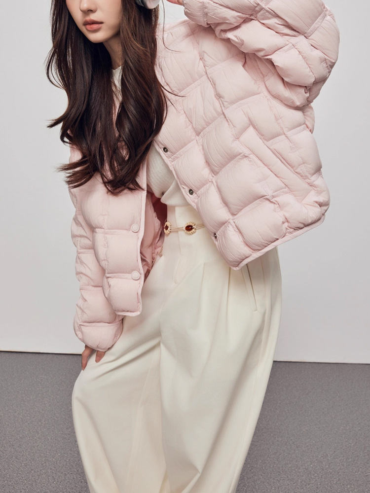 All-match short winter coat single-breasted Casual down coat