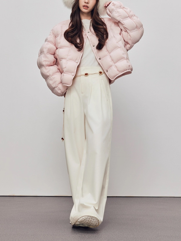 All-match short winter coat single-breasted Casual down coat