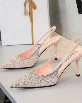 Commuting fine-root shoes sequins fashion high-heeled shoes