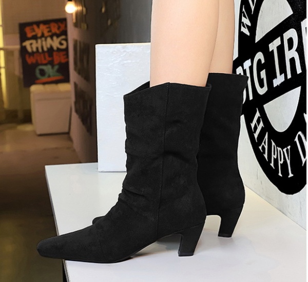 Retro middle cylinder fashion boots for women