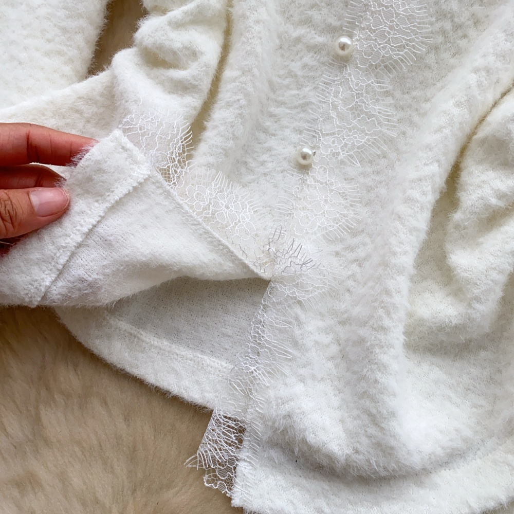 Ladies plush bottoming shirt hollow sweater for women