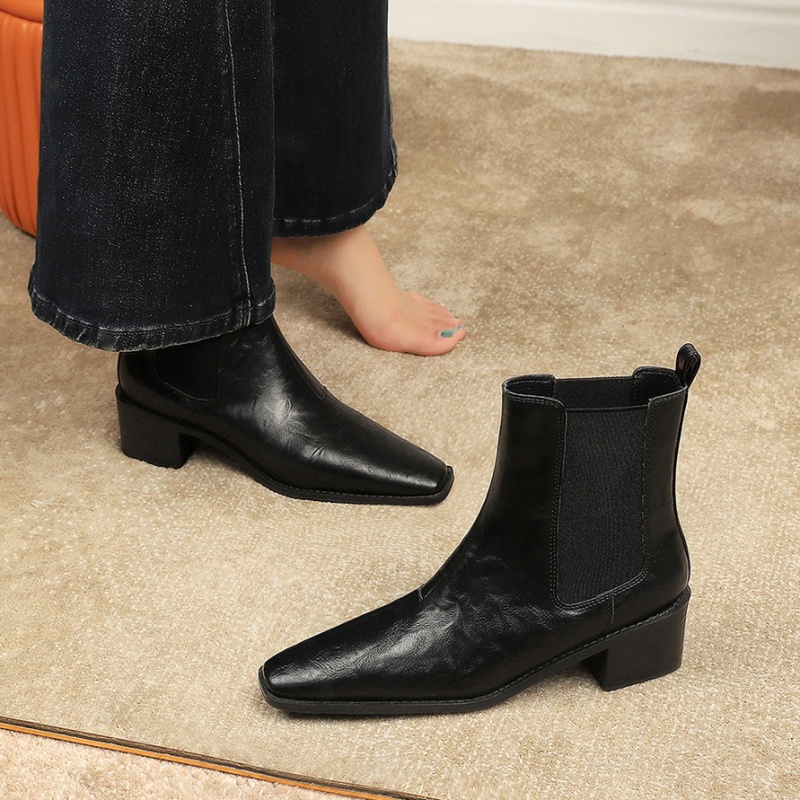 All-match elasticity boots thick martin boots for women