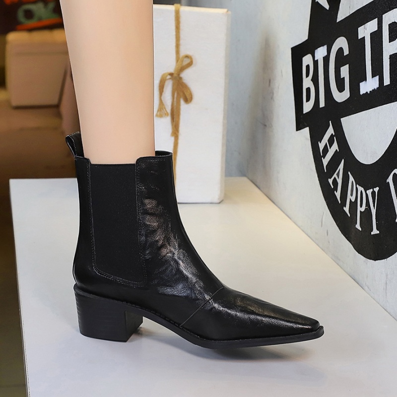 All-match elasticity boots thick martin boots for women