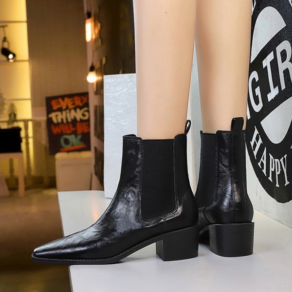 All-match elasticity boots thick martin boots for women