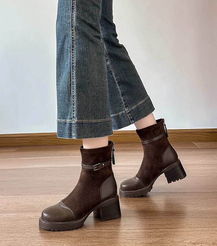 Spring and autumn boots short boots for women