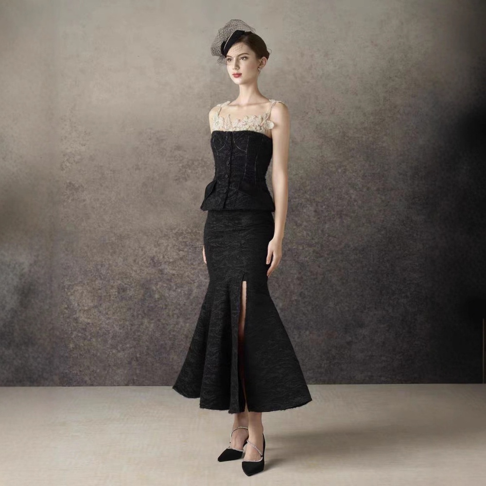 Mermaid long skirt sling tops 2pcs set