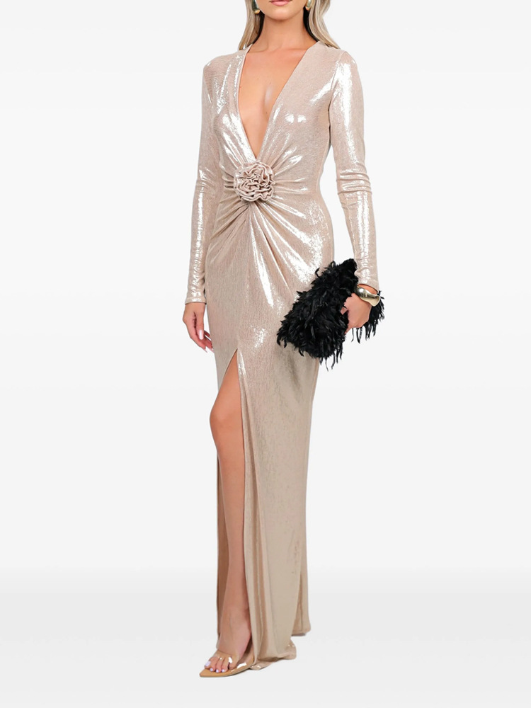 Slit France style long dress temperament dress for women