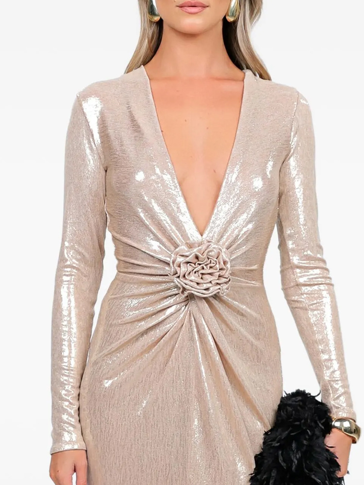 Slit France style long dress temperament dress for women