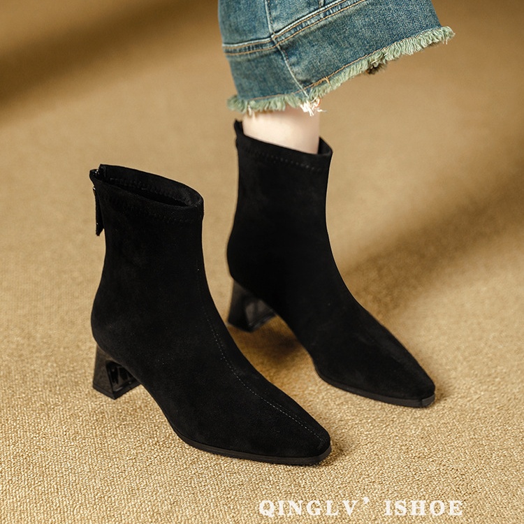 Elasticity half Boots autumn and winter short boots for women