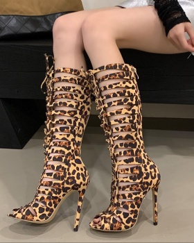 High-heeled open toe sandals fine-root summer boots for women