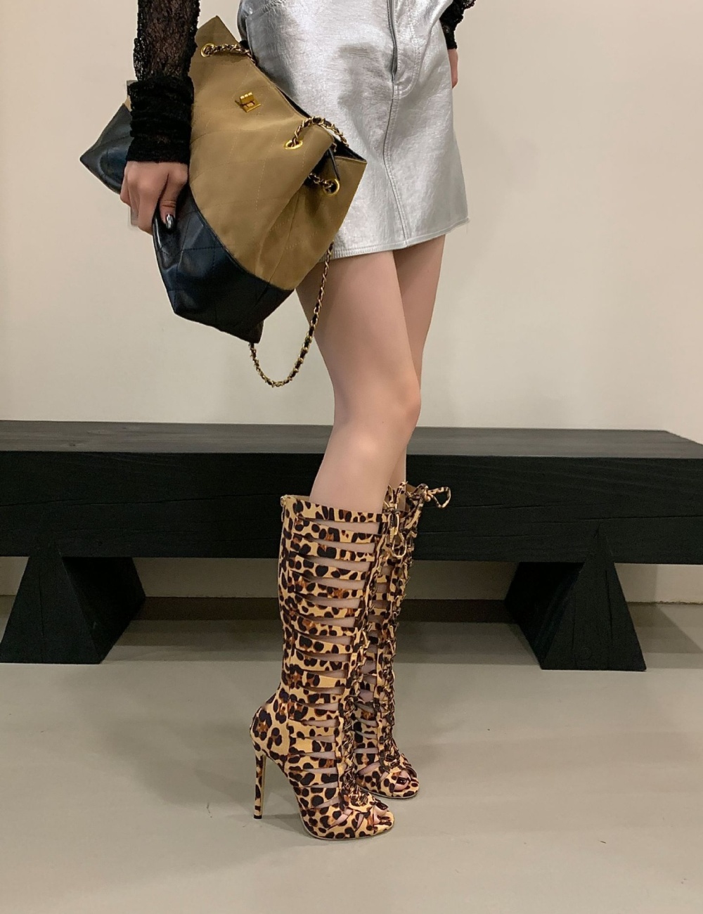 High-heeled open toe sandals fine-root summer boots for women