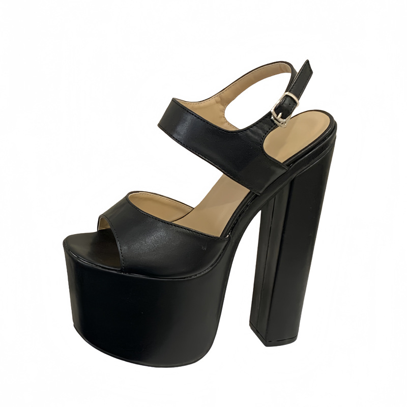 Thick autumn platform fish mouth high-heeled shoes for women