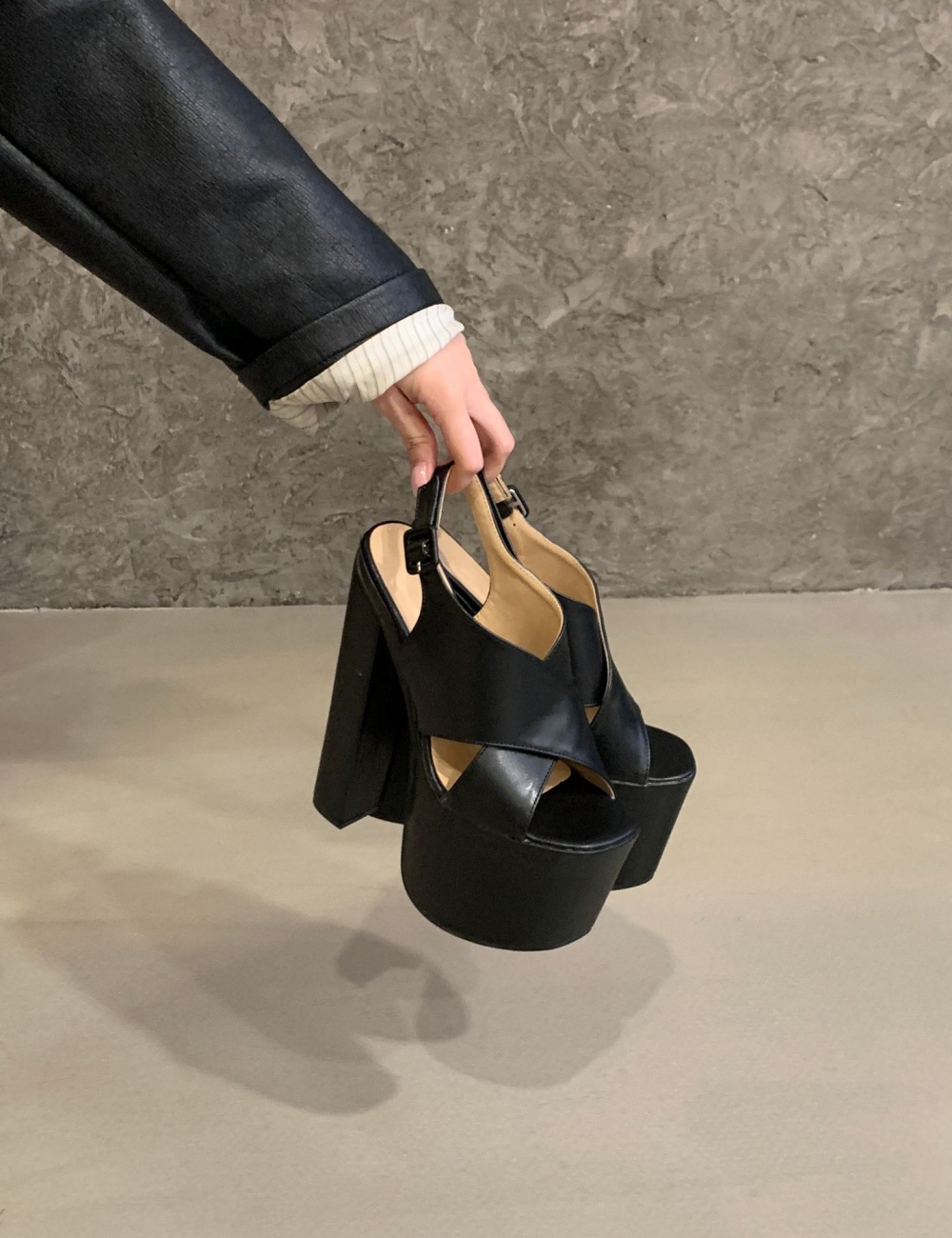 Cross autumn platform high-heeled sandals for women