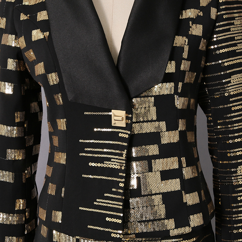 Package hip luxurious long skirt geometry tops 2pcs set