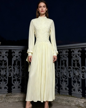 Pure dress cstand collar formal dress for women