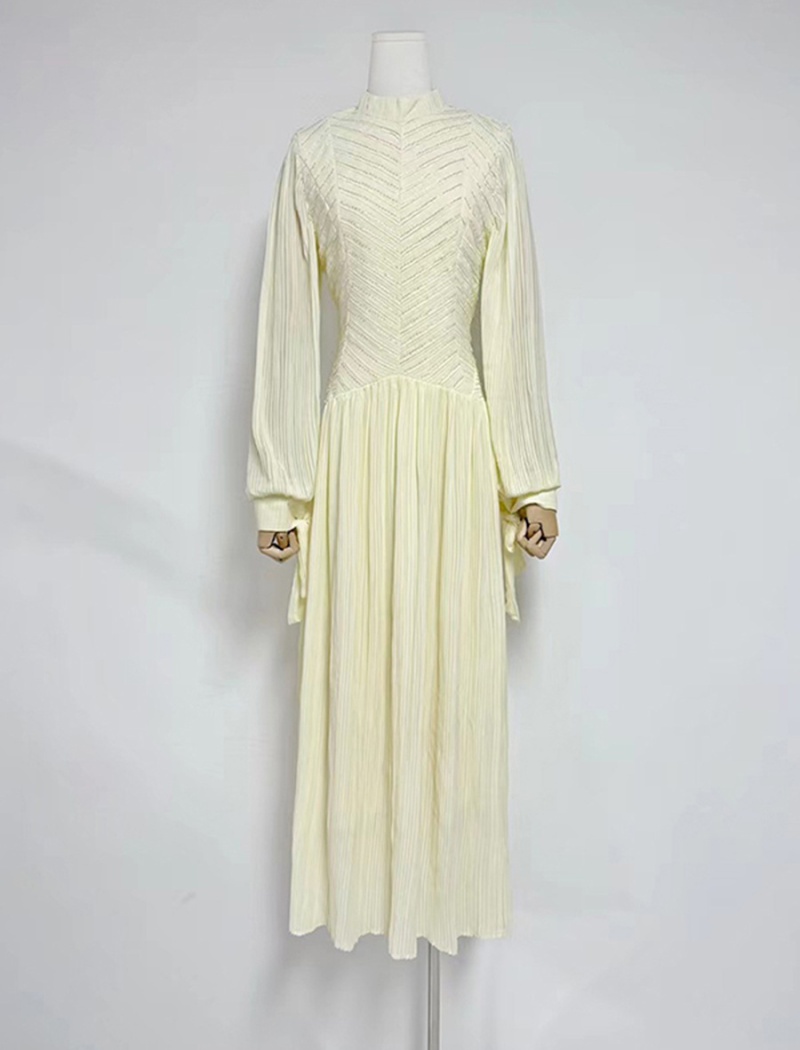 Pure dress cstand collar formal dress for women