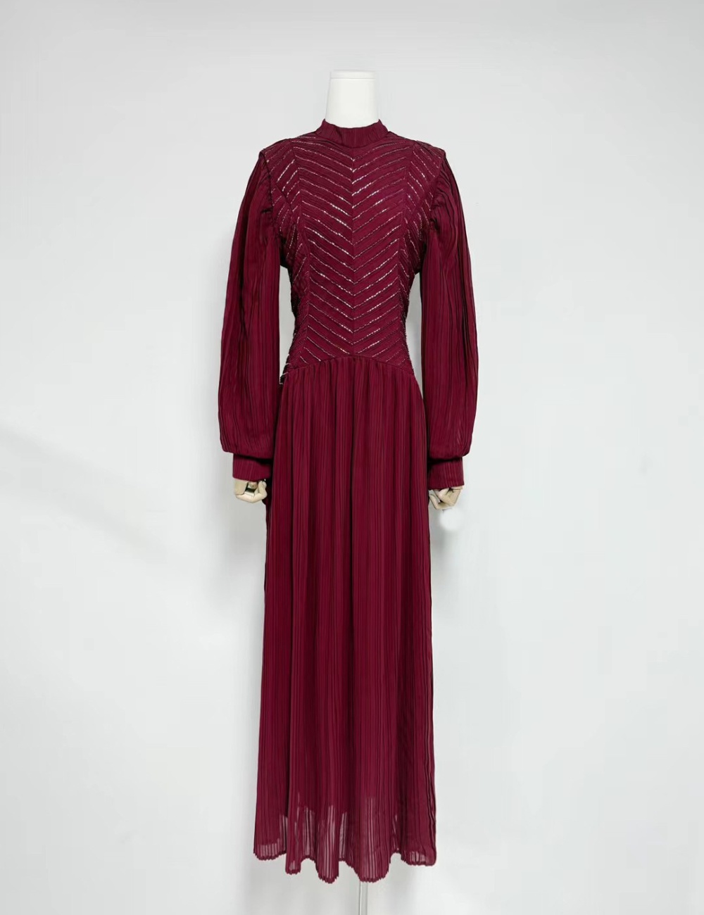 Pure dress cstand collar formal dress for women